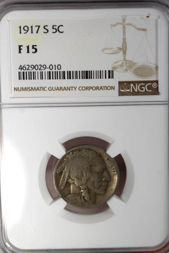 1917-S Buffalo Nickel : NGC F15