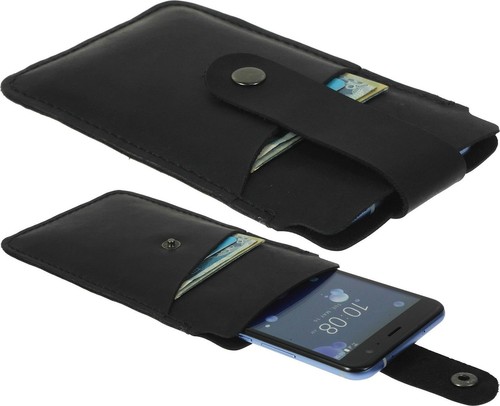 FUNDA ARTESANAL DE CUERO DE VACA CON CORREA Y BOLSILLO PARA TARJETA PARA TELÉFONO - Imagen 3 de 12