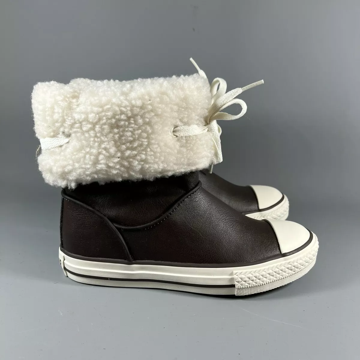 Converse Womens Kids Chuck Taylor Andover Boot hi Shoes 626048C NEW brown fur