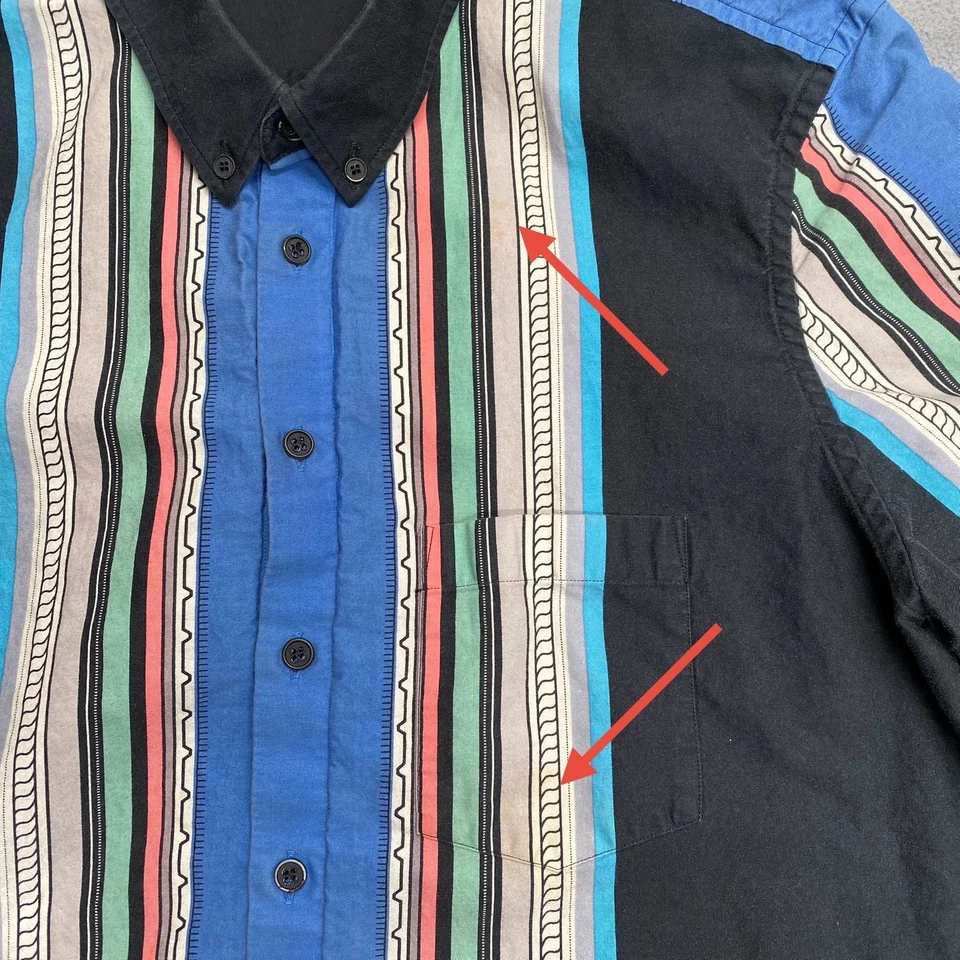 Opening Ceremony Striped Western Button Down Short Sleeve Shirt Mens XL Cotton - Image 4 of 4