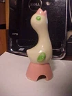 Darling Vintage 5 1/4" Shawnee Pink Green On White Pottery Kitchen Pie Bird Vent