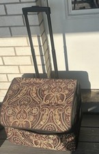 Rolling Sewing Machine Case Luggage Style Organizing Essentials 6 Pocket Wheels