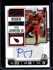 2023 Panini Contenders Paris Johnson Jr. Auto RC Rookie Ticket #151 Cardinals
