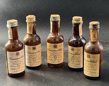 x5-Hiram Walker Canadian Club Whiskey 1.6oz Mini Bottle-Tax Stamps 1970’s Empty