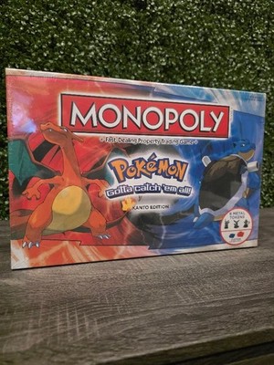 Monopoly Pokemon Kanto Edition Board Game with 6 Metal Tokens - New Sealed