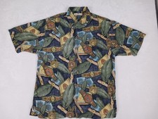 Tommy Bahama Silk Camp Shirt Size S Havana Cuba Rum Cigar Poker Rumba Tropical