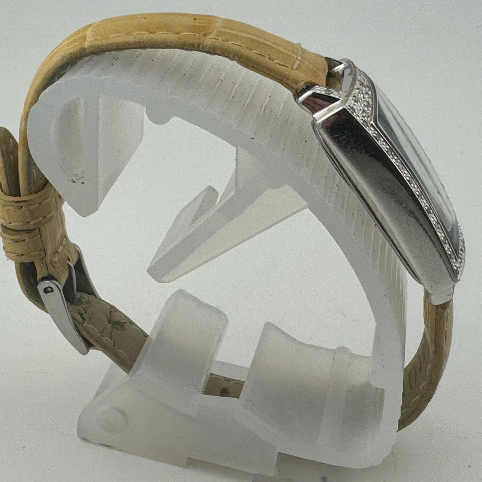 Lancaster Swiss Quartz Watch 0260 Women Silver Genuine Diamonds MOP New Battery - Image 3 of 4