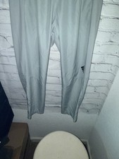 Adidas Light Gray Track Style Pants Elastic Waist plus Drawstring EUC Women's XL