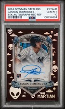 2024 Bowman Sterling Tek Auto Jasson Dominguez #STAJD Red Ref 3 / 5 PSA 10