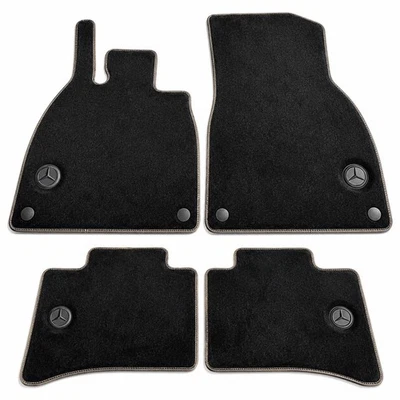 Original Mercedes Fussmatten 4 Teilig Set EQS V297 297 "Designo" schwarz grau - Bild 1 von 4