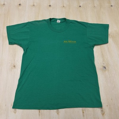 Vintage SLU Big Switch Shirt Mens XL Green Student Foundation Tee Screen Stars