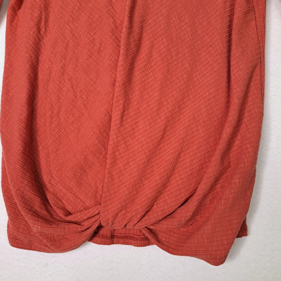 Speechless Top Kids XL девочек футболка оранжевый ребристый Twist спереди кнопка плеча - Изображение 4 из 4