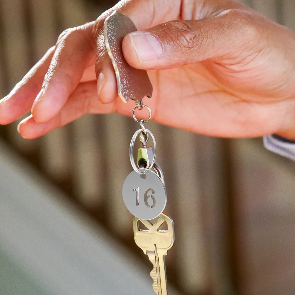 20 piezas de etiquetas de llave numeradas de acero inoxidable etiquetas colgantes redondas para decoración