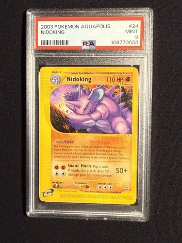 Pokemon TCG - Nidoking - 2003 Aquapolis - 24/147 - PSA 9