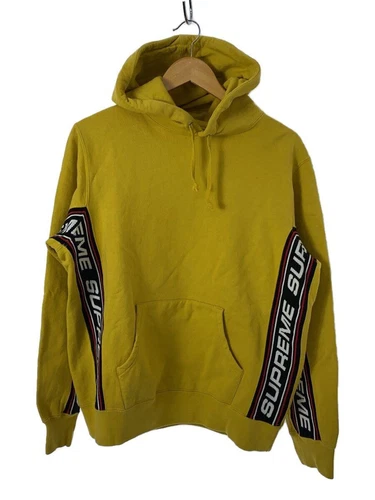 Felpa Supreme con cappuccio S cotone giallo tinta unita usata