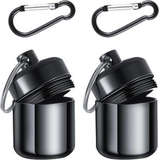 2 Pack Ear Plug Carrying Case Keychain, Waterproof Metal Earplug Case with Carab