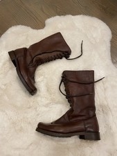Brown Leather Vintage Lace Up Frye Boots 6.5 - Newly Resoled Serviced