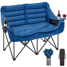 Double Camping Chair, Folding Camping Loveseat Duo Chair for Adults