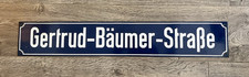 Emaille Straßenschild "Gertrud-Bäumer-Straße"