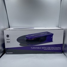 Sylvania Portable Record Player Turntable Direct Encoding To PC STT008 USB Purpl