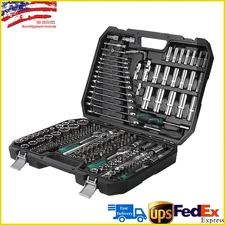 Mechanic Tool Bag and Socket Set 216-pcs 1/4" 3/8" 1/2" Drive Sizes Repair Tools
