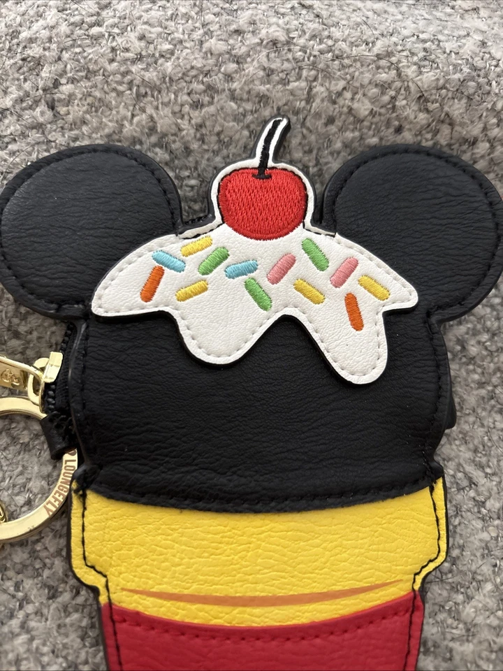 Loungefly x Disney Mickey Mouse Cupcake Coin Purse Pouch Keychain Wallet - Image 3 of 4