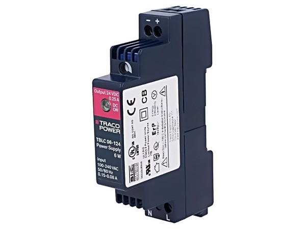 Tblc 06-124 Netzteil: Impuls FüR Din-Schiene 6W 24VDC 0,25A 85-264VAC Traco Powe-image