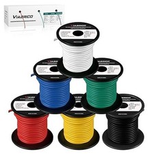 14 Gauge Primary Wire 6 Roll Assortment Pack 100 Ft of Copper Clad Aluminum 12V