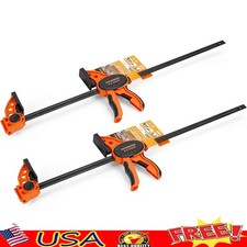 24 Inch One Hand Clamp Spreader Set Medium Duty Bar Clamps 2 Pack E-Z Hold New