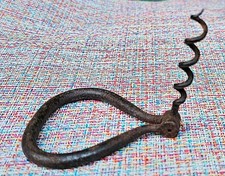 Antique Forged Steel Corkscrew – Early Ring Handle Design, 19th Century