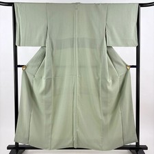 Light Green Kimono M Silk 158cm Length 65cm Sleeve Used Good Condition