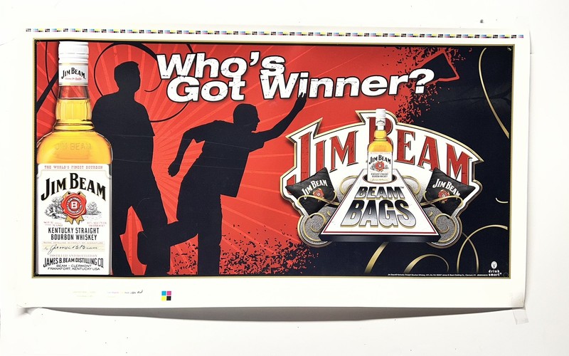 Jim Beam Cornhole Beam Bags Promo Art Work Advertising Poster !!!!!
