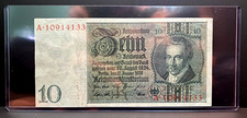 WWII Era Germany 10 Reichsmark Banknote 1929–1945 Circulated Original Historical