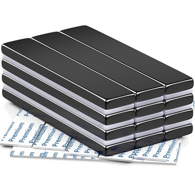 12 Stück Neodym Magnet Extra Stark mit Doppelseitigem Klebeband 60x10x3 mm