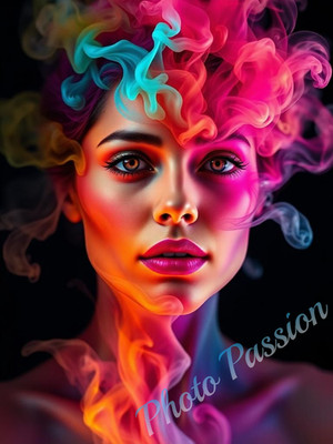 Foto A4 Portrait Frau Color Splash Poster Kunstdruck Deko (4086)