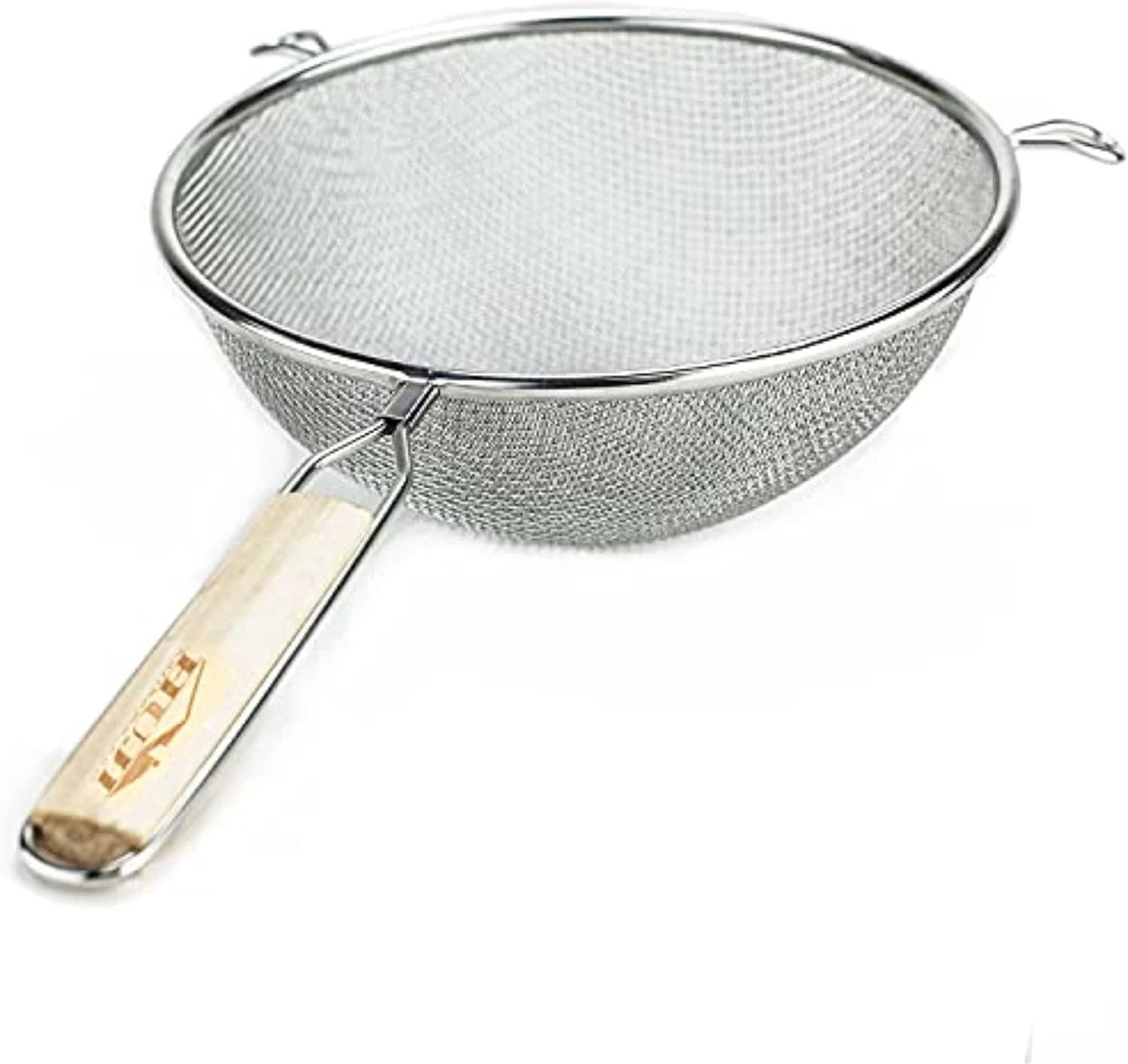 Stainless Steel Fine 8" Double Mesh Food Strainer Colander Sieve Sifter Wi