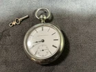 Antique 1885 Elgin 18s Grade 7 KW Open Face Silveroid Pocket Watch  7j Running