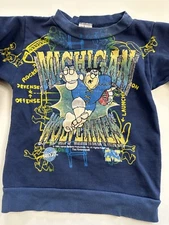 Vintage University of Michigan Wolverines Kids Flintstones Sweatshirt 5-6