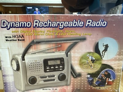 Dynamo TF-38 Rechargeable Radio Flashlight Siren Clock ++