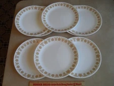 Lot of 8 Corelle Corning Butterfly Gold 10.5" Dinner Plates