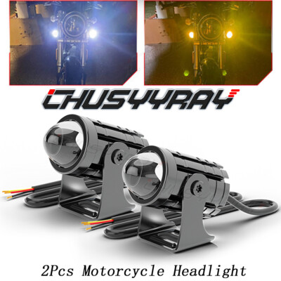 2 Phares LED Moto 60W – Avec Interrupteur – éclairage Puissant Pour Route Et Brouillard