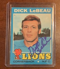 1971 Topps Dick LeBeau #154 Signed Autographed Football Card