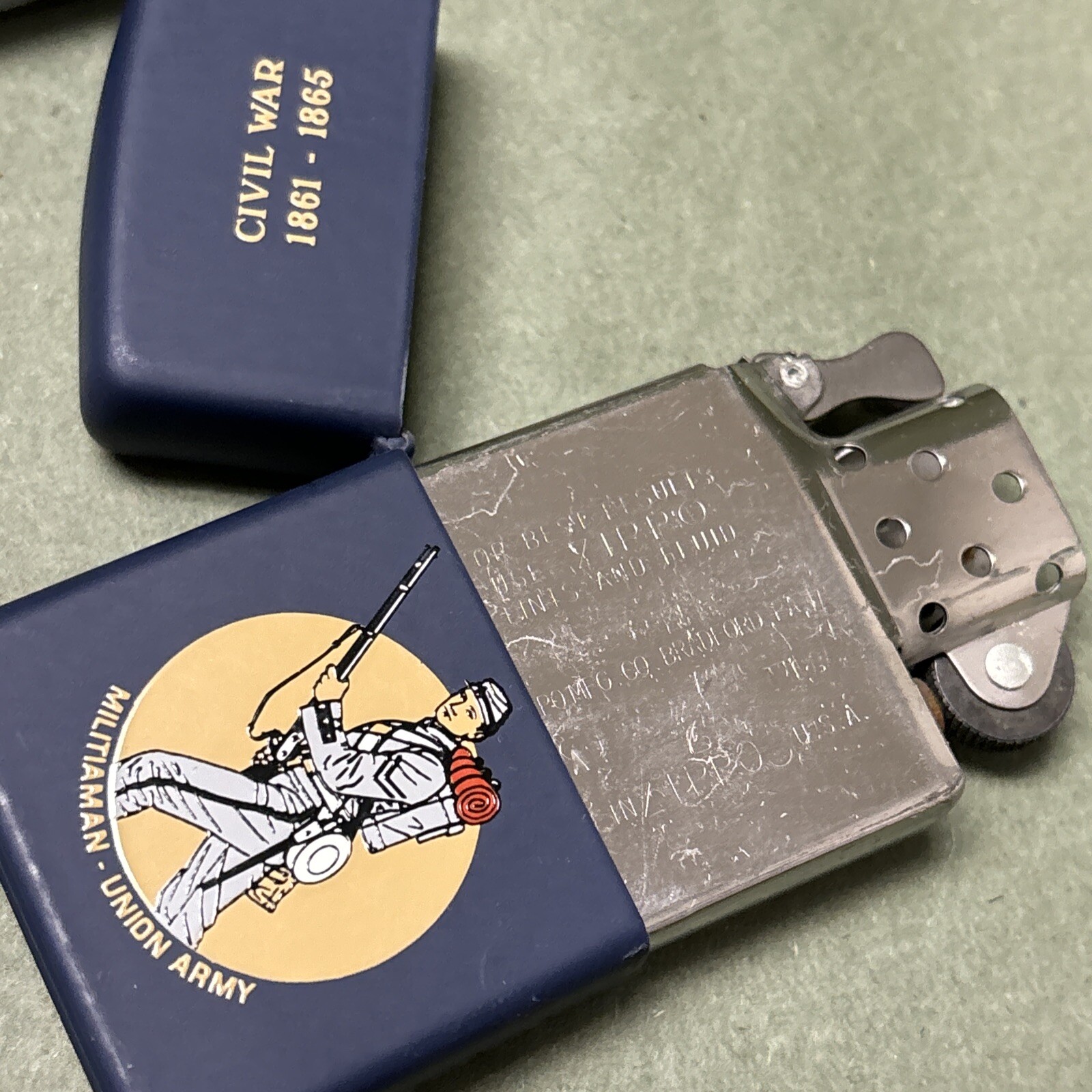 Civil War,Union Army Raised Emblem, Zippo Lighters MILITARY ZIPPO'S