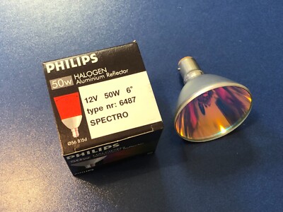 PHILIPS Aluline Halogen B15d 12V 50W 6° ROT Halogenlampe Alu Reflector 6487
