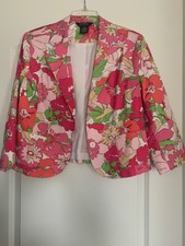 Bright Pink Floral Jacket, By: George, Size: 14. New!