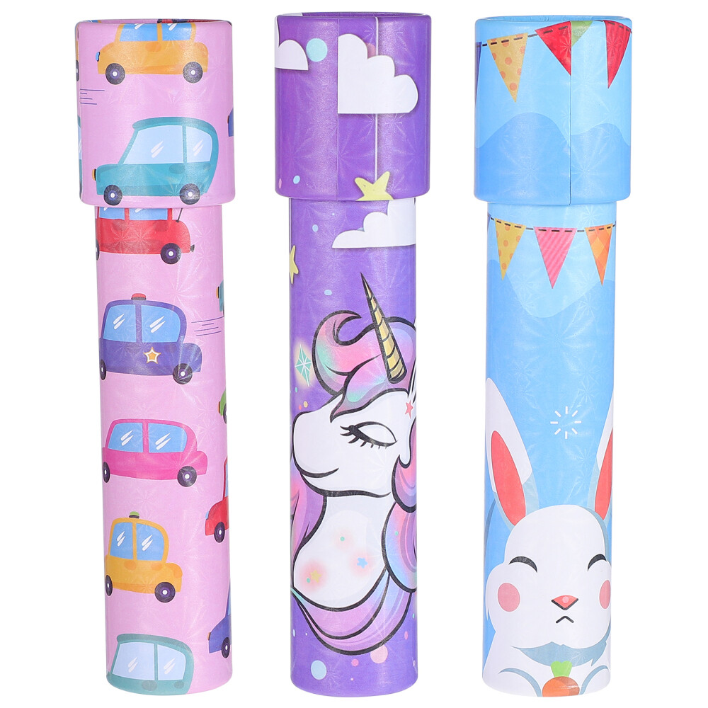 3 Pcs Paper Rotating Kaleidoscope Parentchild for Kids Educational