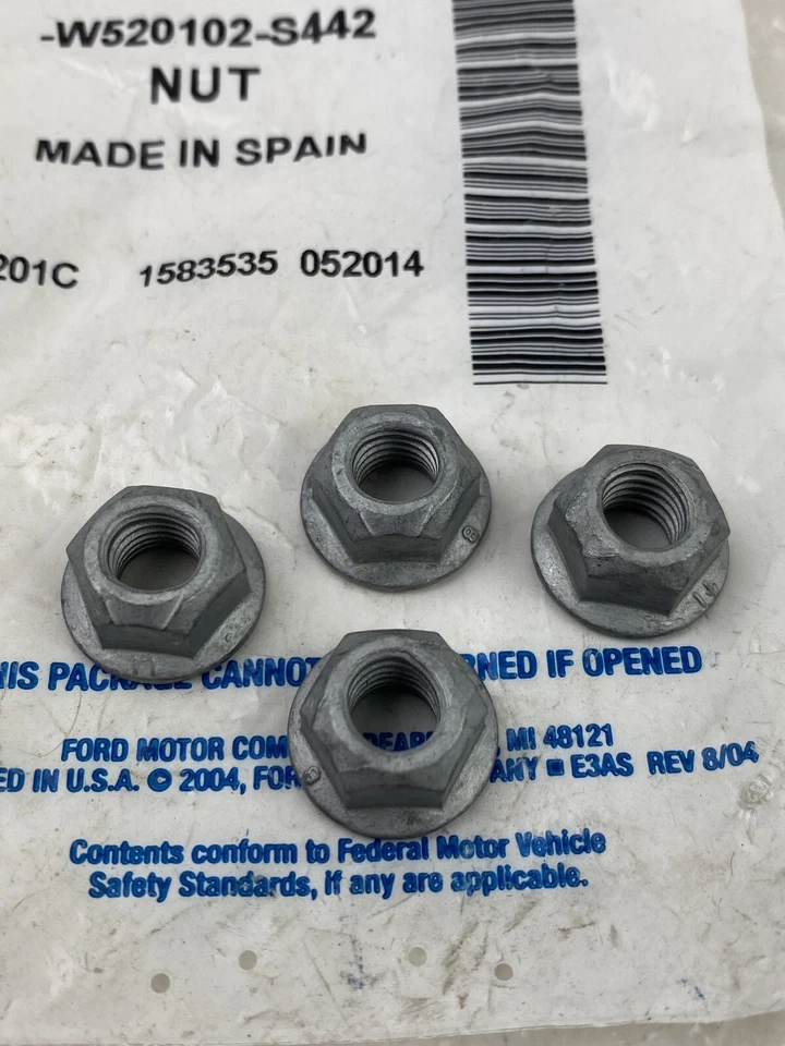 Paquete de 4 tuercas de bloqueo de columna de dirección originales Ford OEM W520102-S442 Foto 4 de 4