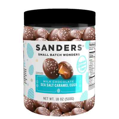 Sanders 18 oz. Milk Chocolate Sea Salt Caramels EGGS Limited Edition *BB 3/2026*