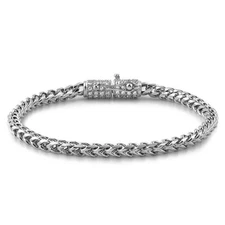 Stainless Steel Silver Luxury Edition Mens Franco Bracelet
