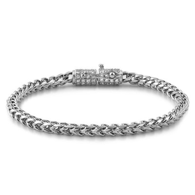 Stainless Steel Silver Luxury Edition Mens Franco Bracelet